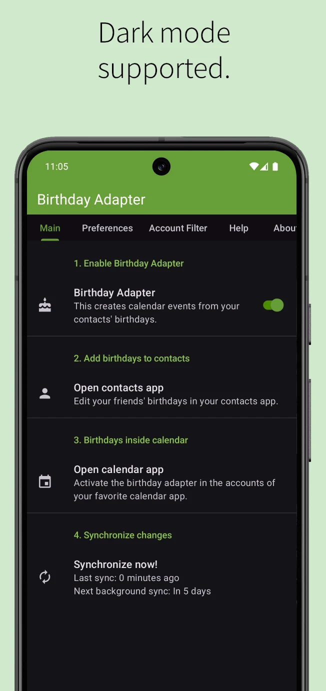 Birthday Adapter screenshot
