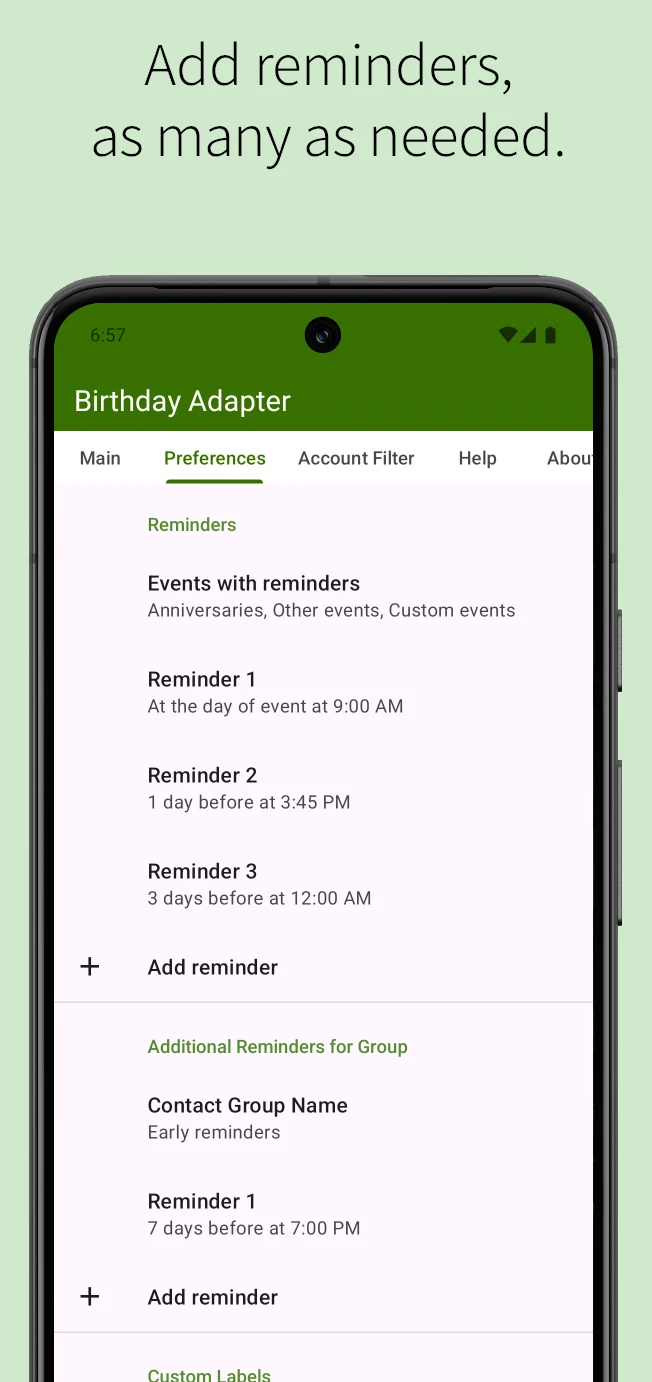 Birthday Adapter screenshot