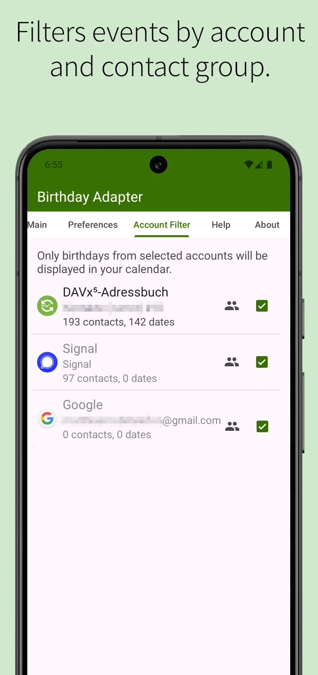 Birthday Adapter screenshot